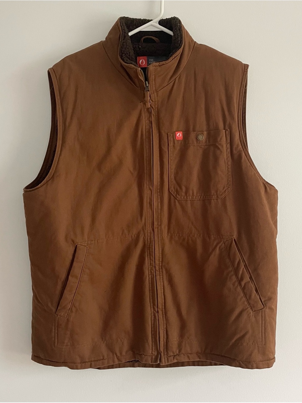 The American Outdoorsman Insulated Brown Vest Brown Men's L Hunting Fishing